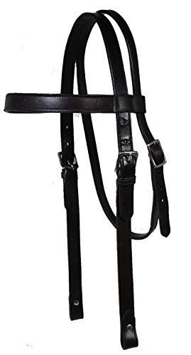 Paris Tack Heavy Duty Leather Draft Horse Bridle with Reins - Black