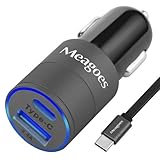 Meagoes USB Type C Car Charger with 1-Pack USB-C to USB-C Cable (3ft) for Samsung Galaxy S8/S8+, Apple MacBook 12