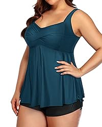 Aqua Eve Women Plus Size Tankini Swimsuit Two Piece
