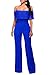 Womens Lace Off Shoulder Long Pants Wide Leg Jumpsuits Rompers Clubwear XXL Blue