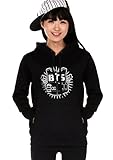 BTS Bangtan Boys Black Hoody Sweater Pullover (BTS Cap, XL)
