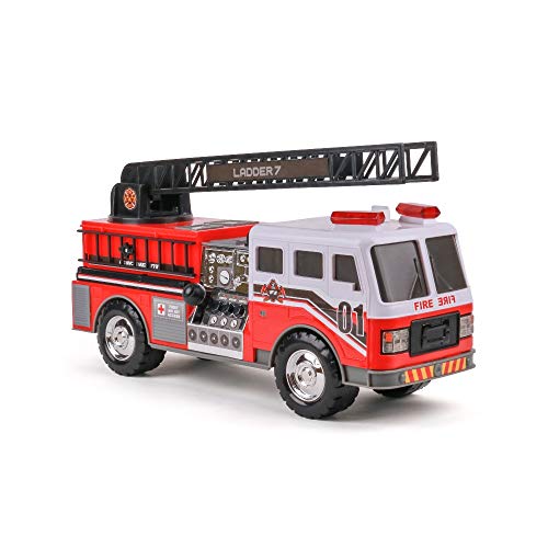 MIGHTY FLEET Motorized FIRE Ladder Truck Firetruck Toy | Pricepulse