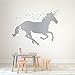 Unicorn Wall Decal | Vinyl Sticker with Stars and Personalized with Custom Name For Girl's Bedroom, Playroom, Baby Nursery | Choose from Gold, Pink, Purple, Red | Small, Large Sizes
