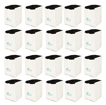 BIO BLOOMS AGRO INDIA PRIVATE LIMITED Grow Bag, White, Black, 28x28x50 cm, 20 Piece