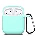 ZALU Compatible for AirPods Case with Keychain, Shockproof Protective Premium Silicone Cover Skin for AirPods Charging Case 2 & 1 (Airpods 1, Mint Green)