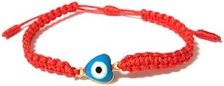 Lucky Charms USA Baby Evil Eye Heart Red String Bracelet for Protection, Mal De Ojo, Teal
