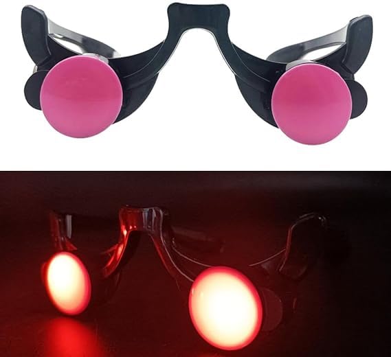 Halloween Scary Grim Reaper Glowing Red Eye LED Glow Glasses Clown Funny Witch Halloween Party Clown Glowing Glasses Cosplay Eyeglasses Props Light Up Glasses Glow in the Dark Christmas Eye Glasses