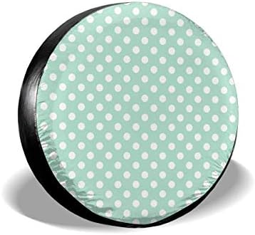 Sunwd Spare Wheel Covers, Mint Green Polka Dot Wheel Covers Universal Tires Protectors Spare Tire Tyre Cover Car,Trailer, RV, SUV and Many Vehicle