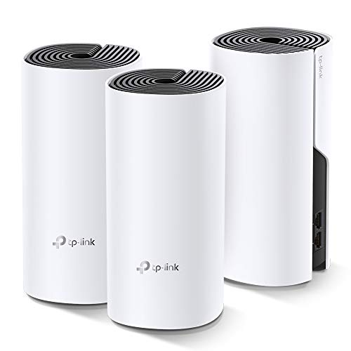 TP-Link Deco P9 Whole Home Powerline Mesh Wi-Fi System, Up to 6000 Sq ft Coverage, Dual-Band AC1200+HomePlug AV1000, Gigabit Ports, Compatible with Amazon Echo/Alexa, limited walls impact, Pack of 3