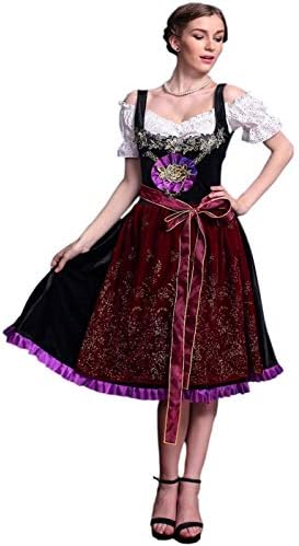 Women's German Dirndl Dress, Traditional Costumes for Bavarian Oktoberfest Halloween Carnival Christmas Cosplay