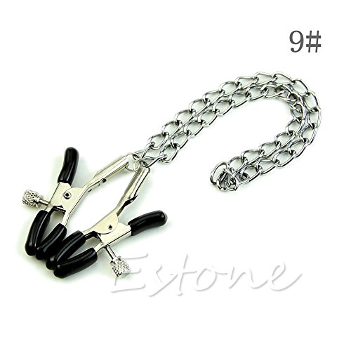 Stebcece 1Pc New 9 Style Nipple Double Clips Clamp Bust Massager Stimulate Sex Toy Orgasm