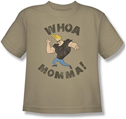 Johnny Bravo - Youth Whoa Momma T-Shirt, X-Large, Sand