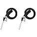 MIFFLIN Premium Flat Safety Lanyards with Oval Key Hook + USB Accessory Clip (Black, 36 Inch, 2 Pack)
