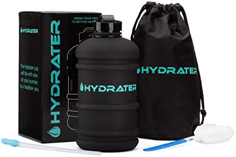 Hydrater Water Bottle 2.2L with Hand Strap, Reusable Large Capacity Sports Water Bottle with Drawstring Bag, Drinking Straw and Cleaning Brush for Outdoor, Running, Hiking, Gym