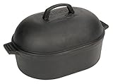 Bayou Classic 12 Quart Cast Iron Oval Roaster with Domed Lid 7418