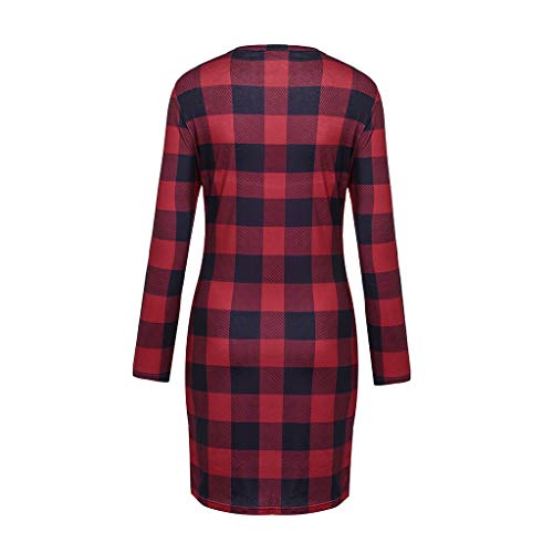 GOVOW Womens Casual Lapel Open Front Plaid Vest Open Front Long Sleeve Knit Cardigan Coat Pockets - Thumbnail 4