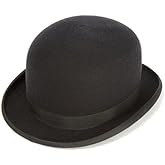 Grahoe Derby Bowler Hat for Men Women Unisex - Black Church Hat for Halloween Costume, Cosplay Party, Fancy Dress