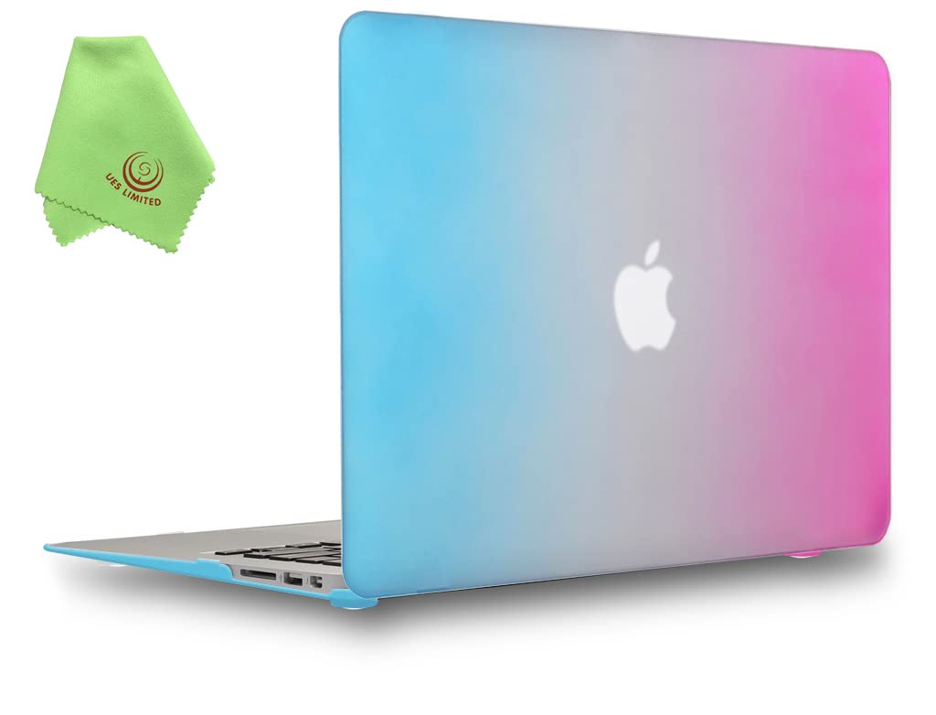 UESWILL Air 13 inch Case Smooth Touch Matte Hard Shell Case Cover Compatible with 2010-2017 MacBook Air 13 inch (Model A1466/A1369), Rainbow