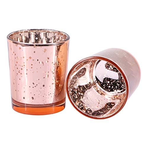 Harapu Votive Candle Holders Mercury Glass Tealight Candle Cup Holder Bulk for Wedding Decor and Home Decor, Pack of 12 - Thumbnail 2