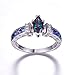 Merthus 5x10mm Marquise Shape Simulated Mystic Rainbow Topaz 925 Sterling Silver Promise Ring for Her