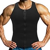 HOPLYNN Men Sauna Vest Weightloss, Neoprene Waist Trainer Hot Corset Compression Sweat Vest Body Shaper, Zipper Slimming Tank Top Workout Shirt