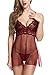 OnlyFuns Women Babydoll Sexy Lingerie Transparent Sleepwear Lace Chemises Outfit