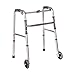 DMI Lightweight Aluminum Single Release Folding Walker with Soft Foam Handgrips, Adjustable Height, Silver, 250 lbs