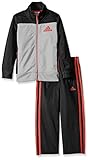 adidas Little Boys' Tricot Zip Jacket and Pant Set, Onix, 4