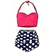 Lover-Beauty Women's Retro 50s High Waisted Halter Bikini Polka Swimsuits