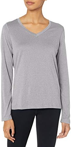 Hanes Sport Girls’s Cool DRI Efficiency Lengthy Sleeve V-Neck Tee