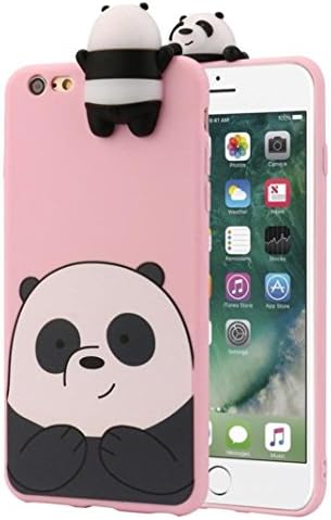 ALeis Big Sale 3D Cartoon Animals Cute We Bare Bears Soft Silicone Case Cover Skin for iPhone Candy Colour Lovely Girly Bear Design (iPhone X, Pink)