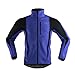 ARSUXEO Winter Warm UP Thermal Softshell Cycling Jacket Windproof Waterproof Bicycle MTB Mountain Bike Clothes 15-K Blue Size XX-Large