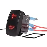 Xislet 5-Pin Lighted Whip Rocker Switches Toggle Button for Polaris Ranger RZR Can-Am Commander 800 Maverick X3 Spyder F150 Truck Jeep Rocker Switch, Amber LED Backlit with Gasket and Jumper Wire