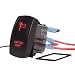 Xislet 5-Pin Lighted Whip Rocker Switches Toggle Button for Polaris Ranger RZR Can-Am Commander 800 Maverick X3 Spyder F150 Truck Jeep Rocker Switch, Amber LED Backlit with Gasket and Jumper Wire primary