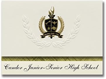 Signature Announcements Candor Junior-Senior High School (Candor, NY) Graduation Announcements, Presidential style, Basic package of 25 with Gold &amp; Black Metallic Foil seal