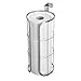 mDesign Hanging Toilet Roll Holder – Cistern-Suspended Toilet Roll Stand – Toilet Roll Storage for Three Spare Rolls – Silver