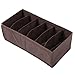 Finnhomy Foldable Storage Closet Bra Underwear Organizer Drawer Divider, 4 Sets, Dark Brown