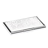 White Paisley Business Card Case