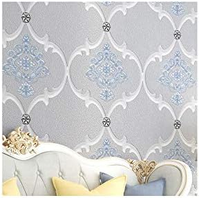 Paintyty Simple European Style Damascus 3D Wallpaper Living Room Hotel Bedroom Warm Gray Wallpaper,C