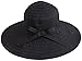 Simplicity Women's Summer UPF 50+ Roll Up Floppy Beach Hat with Ribbon Black