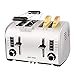 Toaster 4 Slice, Retro Small Stainless Steel Toaster with Bagel, Cancel, Defrost Function, Reheat Extra Wide Slot Compact Bread Top Rated Best Prime Toasters for Bread Waffles Small Retro Toaster Oven
