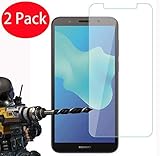 2 Pack - Huawei Y5 2018/Y5 Prime 2018 Tempered Glass, FoneExpert Tempered Glass Crystal Clear LCD Screen Protector Guard & Polishing Cloth For Huawei Y5 2018/Y5 Prime 2018
