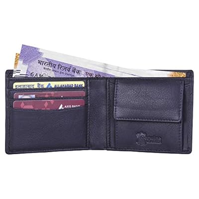 Vener Fabica Mens Genuine Leather Blue Wallet (5 Card Slot)
