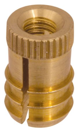 5/16-18 Thd., .471 Dia., .493 Lg., E-Z LOK Brass Finserts for Wood or Plastics (1 Each)