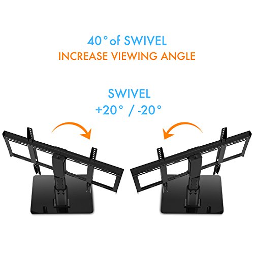 Universal-Table-Top-TV-Stand-for-32-to-60-inch-TVs-with-40-Degree-Swivel-Height-Adjustable-Stands-with-47-inch-AdjustmentTempered-Glass-BaseHold-up-to-60lbs-TVs-by-HUANUO