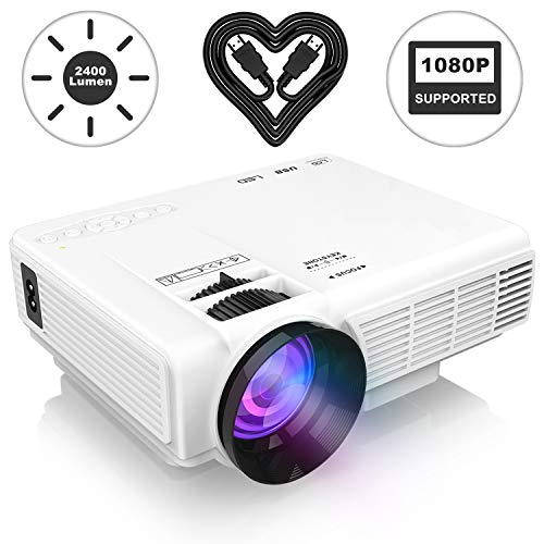 2400 Lumens Mini Projector (Upgraded Version) LED Portable Projector, Video Projector with 170” Display and 1080P Support, Compatible with Fire TV
