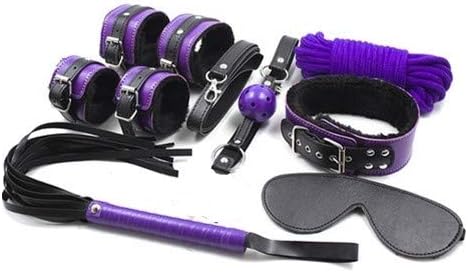 BeHorny S & M Bondage Kit Including Whip Rope Cuffs Blindfold Collar Ball Gag