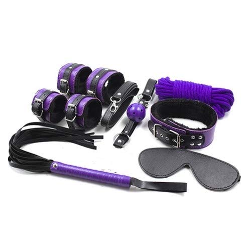 BeHorny S & M Bondage Kit Including Whip Rope Cuffs Blindfold Collar Ball Gag