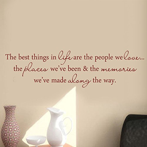 DigTour WallArtThe Best Thing in Life Vinyl Wall Decal Wall Quotes Wall Letters Phrases Words Wall Graphic Mural Home Art Decoration Dark Brown