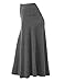 LL WB1105 Womens Lightweight Fold Over Flared Midi Skirt XL HEATHER_CHARCOAL